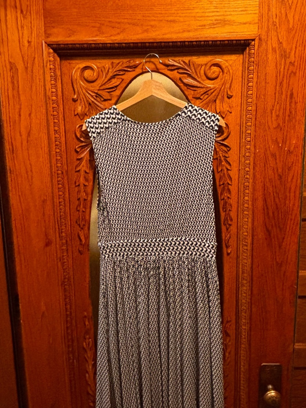 Boden Thea Sleeveless Midi Dress French Navy, Arc Geo, 10 R - Picture 5 of 7